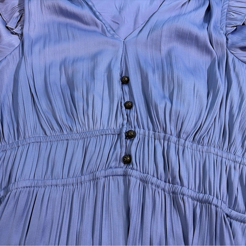 Anthropologie Women Purple Tiered Ruffle Mini Dress Boho Sz S - Picture 6 of 12